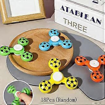 18 Pcs Soccer Ball Fidget Spinners, Assorted Colors Plastic Mini Stress Relief Toys, Novelty Party Favors for Classroom Prizes Birthdays