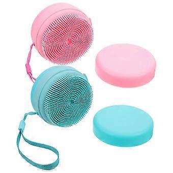 2pcs Silikon Dusche Schrubber Shampoo Bürste Körper Gesicht Peeling Kopfhaut Bad Silikon Waschbürste Set