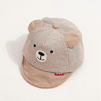 Dww-Niedlicher Khaki-Bär Babyhut Frühling Sommer Kinder Baumwoll-Sonnenhut Jungen Mädchen 3-18 Monate