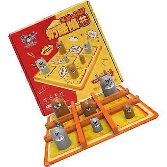 1 Set Gobblet Gobblers Board Game Tic-tac-Toe Strategy Board Game Stacking Cup Funny Child Toy (Yellow)