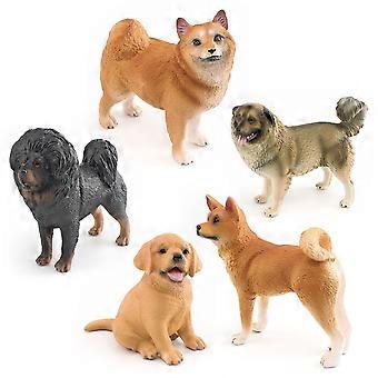 5Pcs Realistic Dog Figures Set, PVC Samoyed, Labrador, Shiba Inu, Tibetan Mastiff & More, Cute Animal Figurines for Kids, Home Decor and Educational T