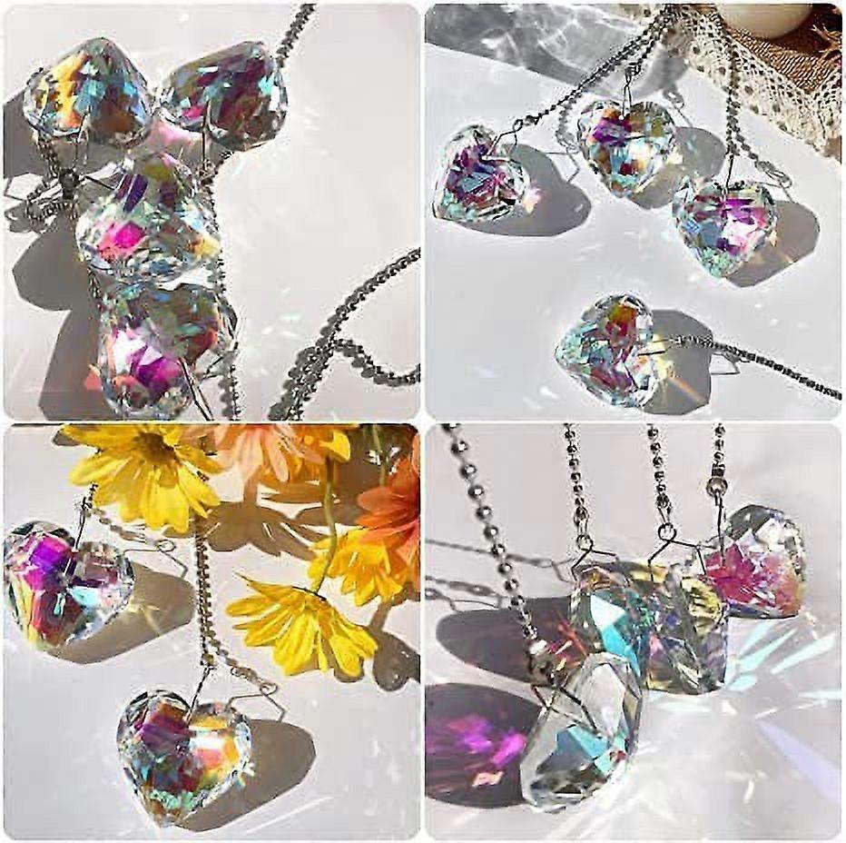 Crystal Ceiling Fan Pull Chain,4Pcs Crystal Ceiling Fan Pull Chain Rainbow Maker Pull Chain Extension