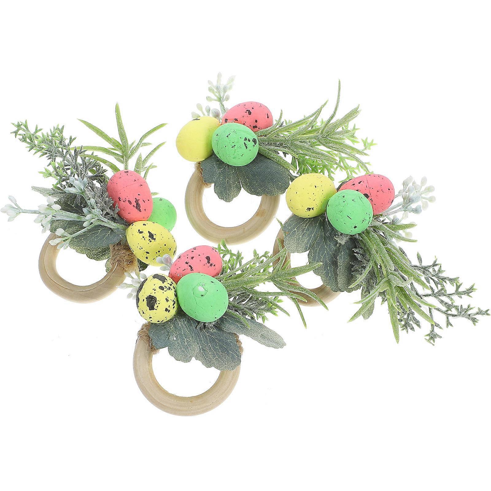 Egg Shaped Napkin Buckles Easter Napkin Ring for Decoration 8Pcs