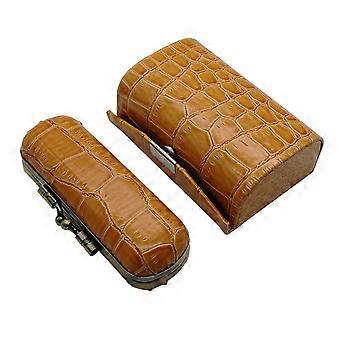 Lipstick Holder with Mirror, Durable PU Leather Travel Case for Quick Touchups - 2 Pcs