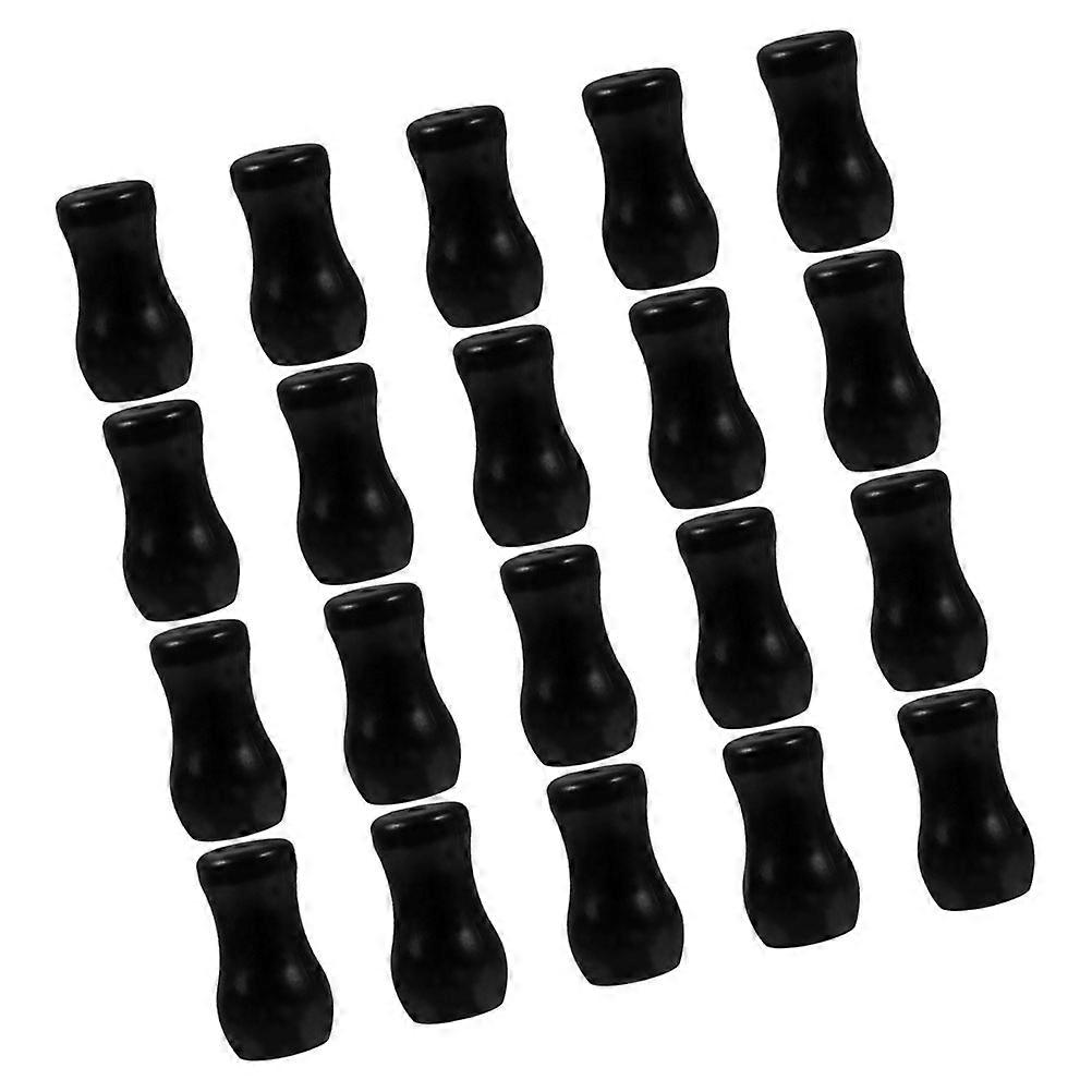 Black Blind Pull Cord Knobs PVC Tassel Drops for Window 20Pcs