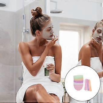 20 stk Facial Mask mikseboller Mask Stirring Bowls kosmetisk skjønnhetsverktøy med pinne (tilfeldig farge)