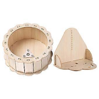 Hamster Wooden Running Wheel Silent Khaki 1Set Design Compatible with Small Animal Exercise Toy
