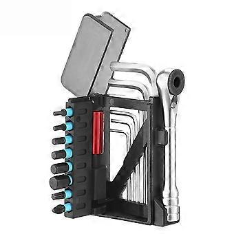 BG-9870 Multifunctional Bicycle Repair Kit: Flip Cover Ratchet Wrench Tool Set for MTB and Road Bike
