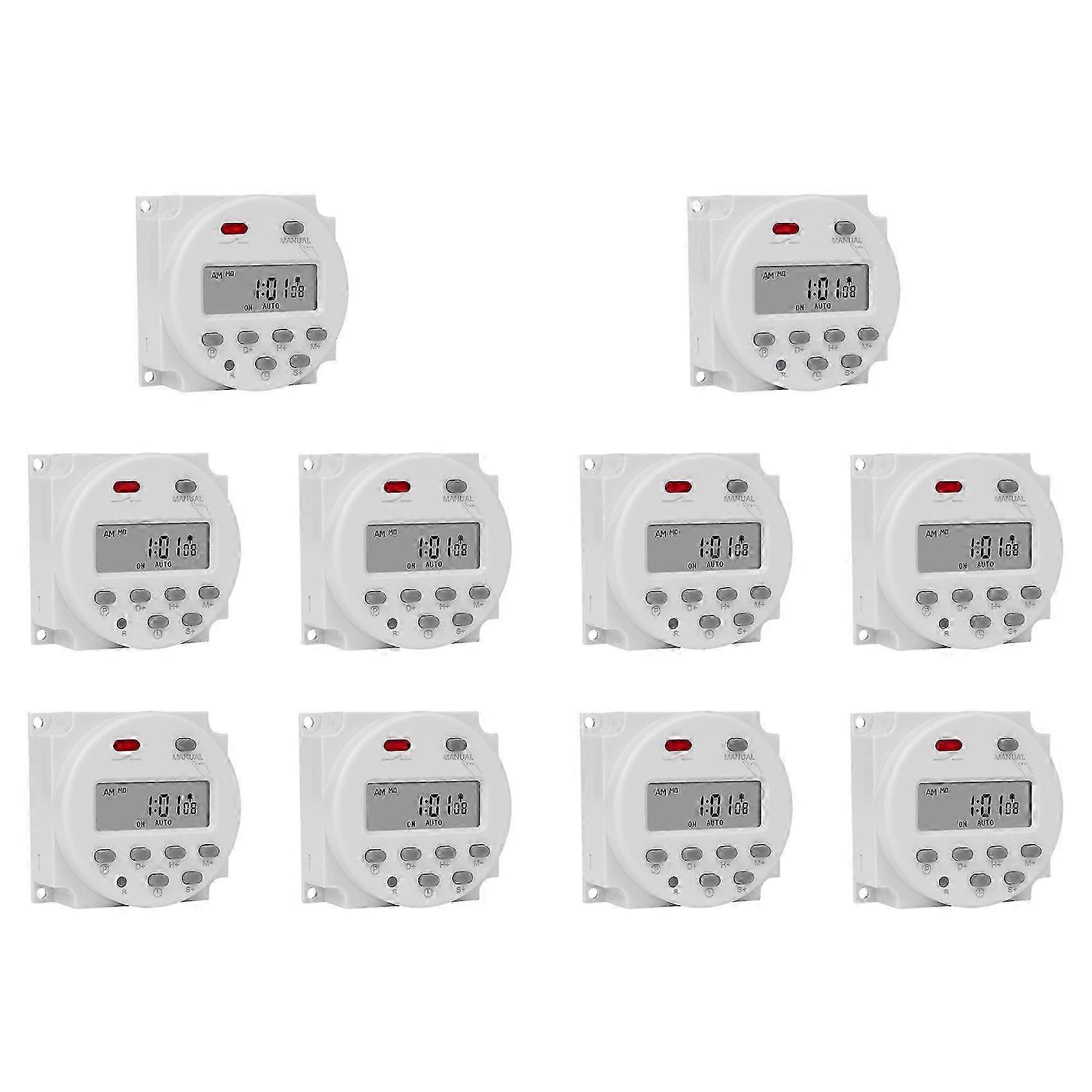 10X SINOTIMER 1 Second Interval 220V Digital LCD Timer Switch 7 Days Weekly Programmable Time Relay Programmer CN101S