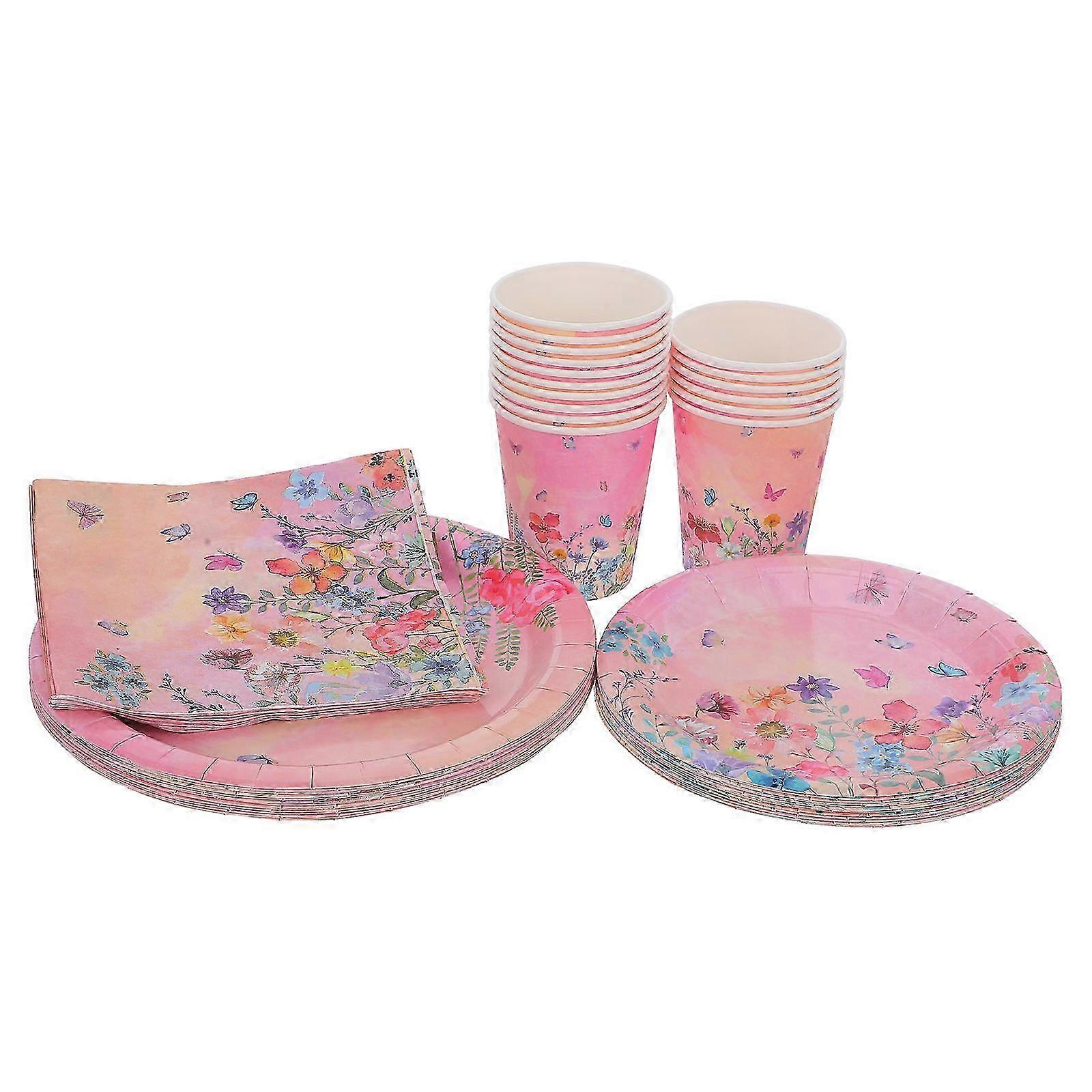 Paper Party Set 1Set with Flower Printing