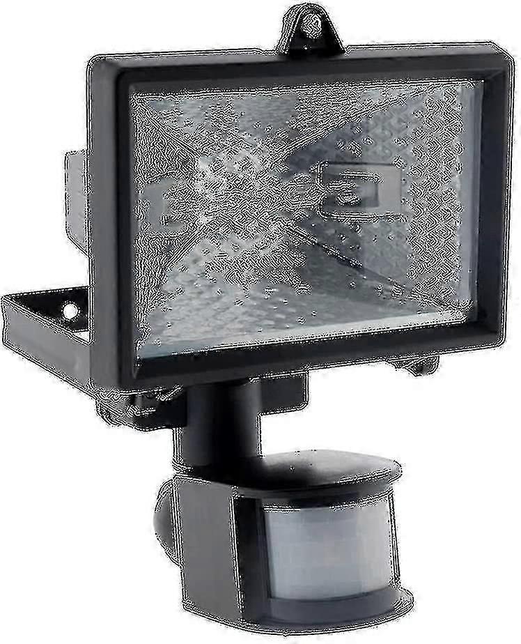 Halogen Floodlight Black With Detector - Ip44 Ce