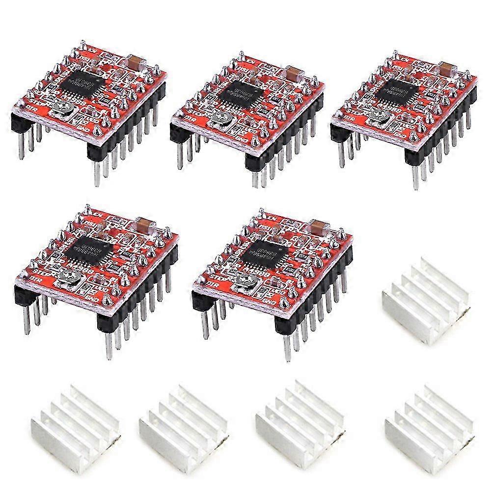 5Pcs A4988 Stepstick Stepper Motor Driver Module with Heat Sink compatible with 3D Printer Reprap Suitable
