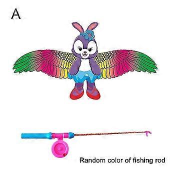 Fiskestang Kite Mini Tegneserie Utendørsleke For Barn Fly Morsom Gave-Plopp
