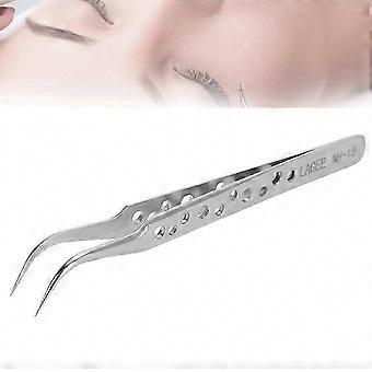 Precision False Eyelash Grafting Tweezers, Stainless Steel, NH-15 Curved