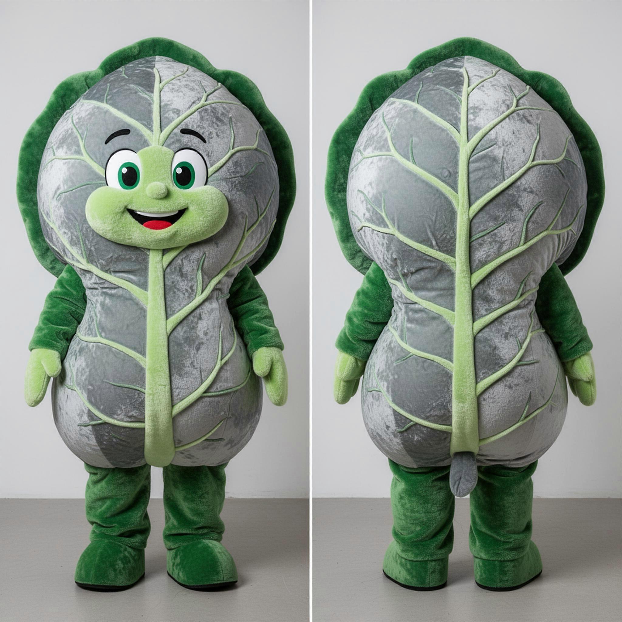 MASTICOT Silver Velvety Cabbage Leaf Mascot