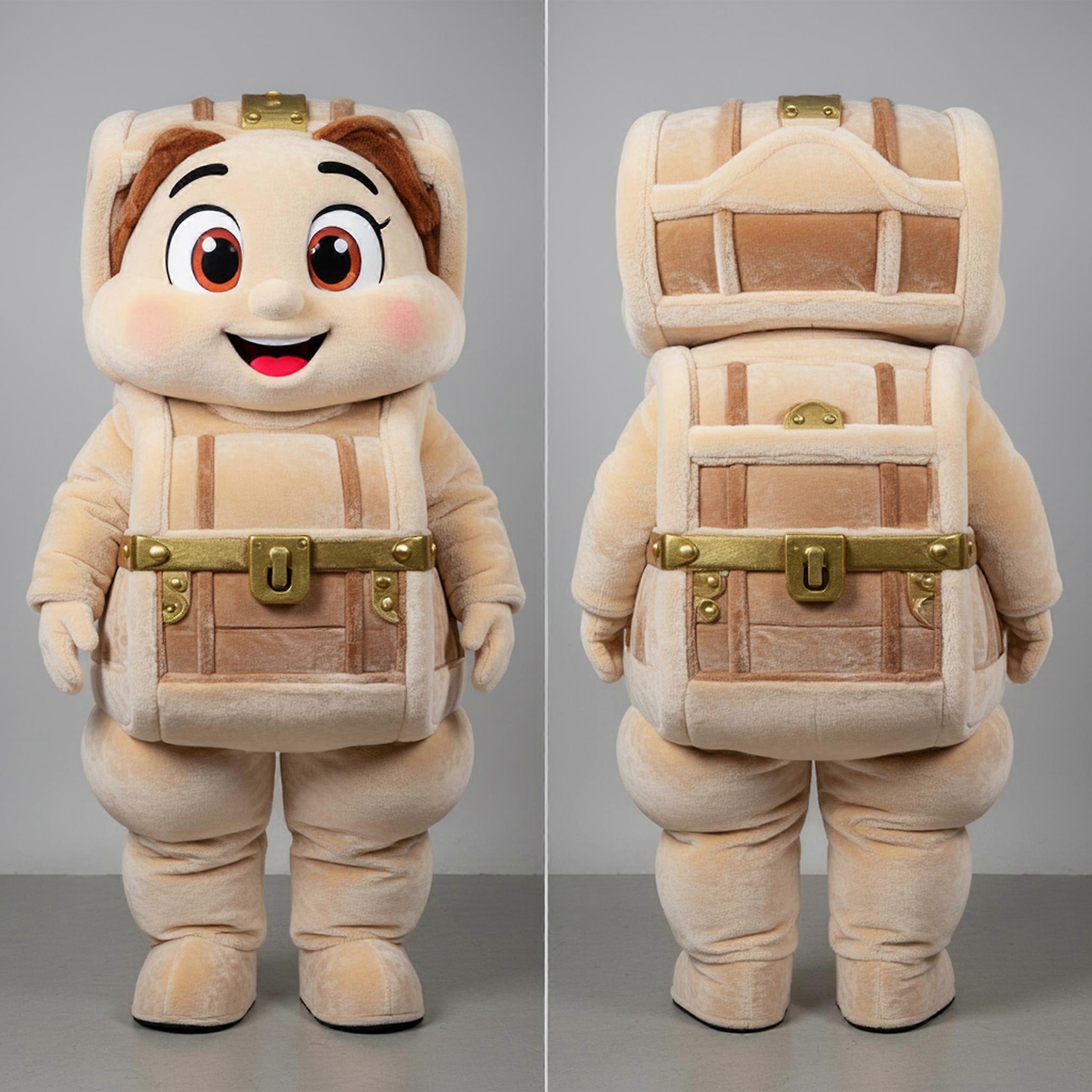 MASTICOT Beige Velvety Treasure Chest Mascot