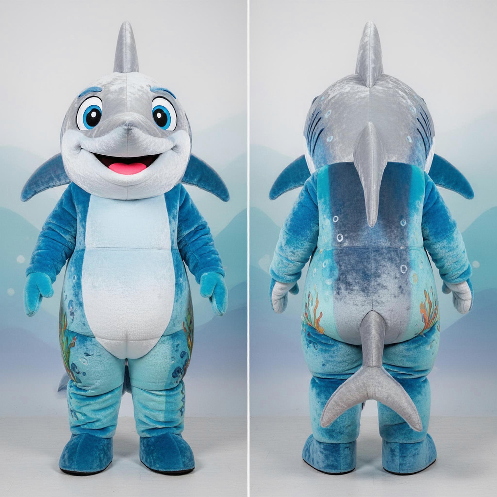 MASTICOT Silver Streamlined Swordfish Mascot