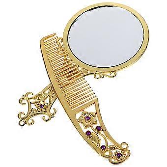 Handheld Makeup Mirror Portable Mirror for Makeup 1Set with Comb