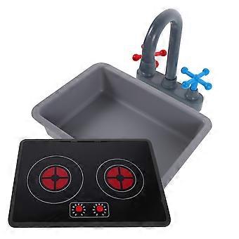 Children Kitchen Playset Role-Playing Cooking Toy with Light Effects