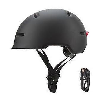 Bike Helmet with Rear Light for Adults Men Women Urban Bicycle Commuting Biking Cycling Black