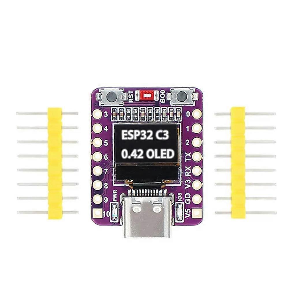 2PCS ESP32-C3 OLED Development Board 0.42in OLED Module Ceramic Antenna Wifi Bluetooth Supermini Development Board