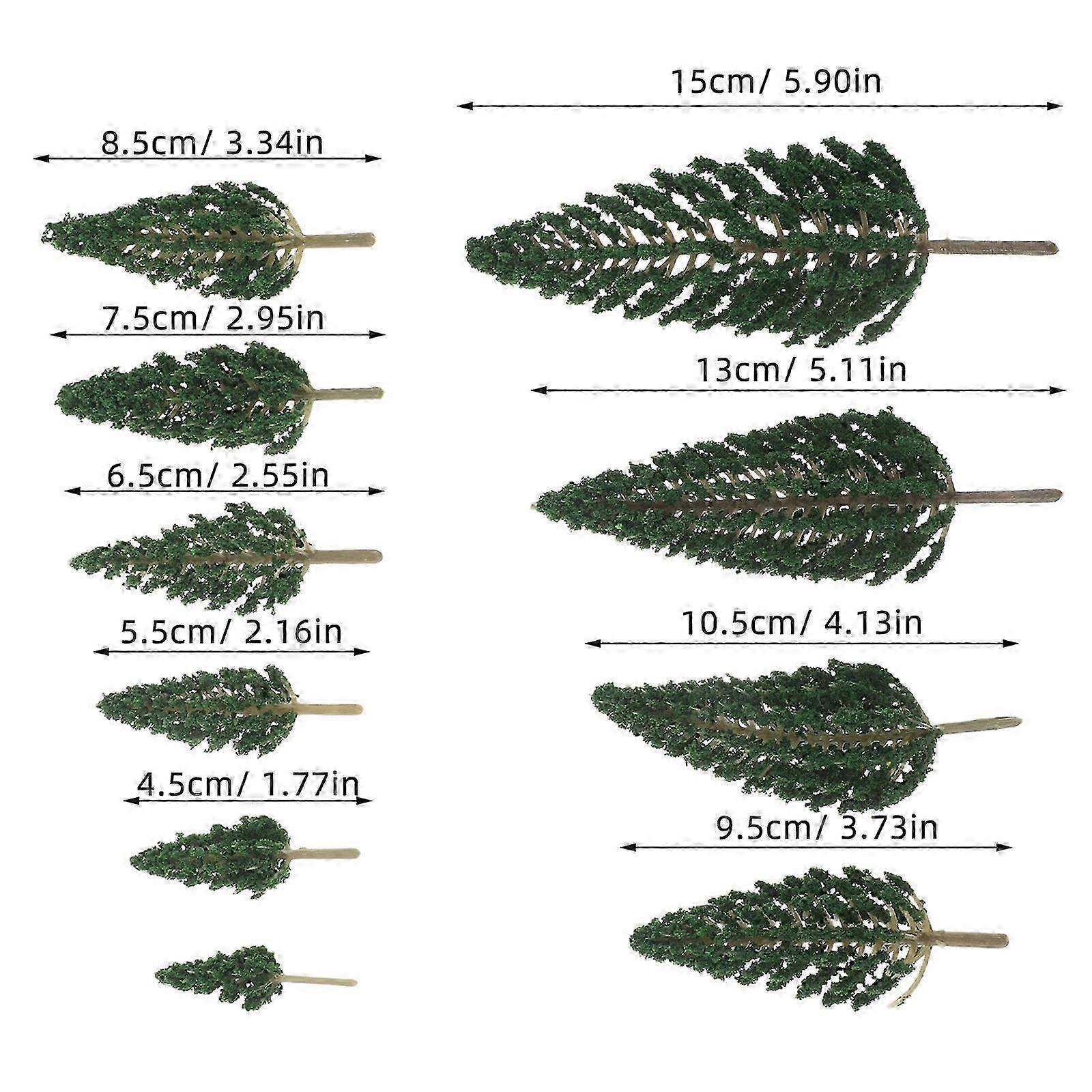 Sand Table Model Trees compatible with Decor 18Pcs Green Miniature Model Trees