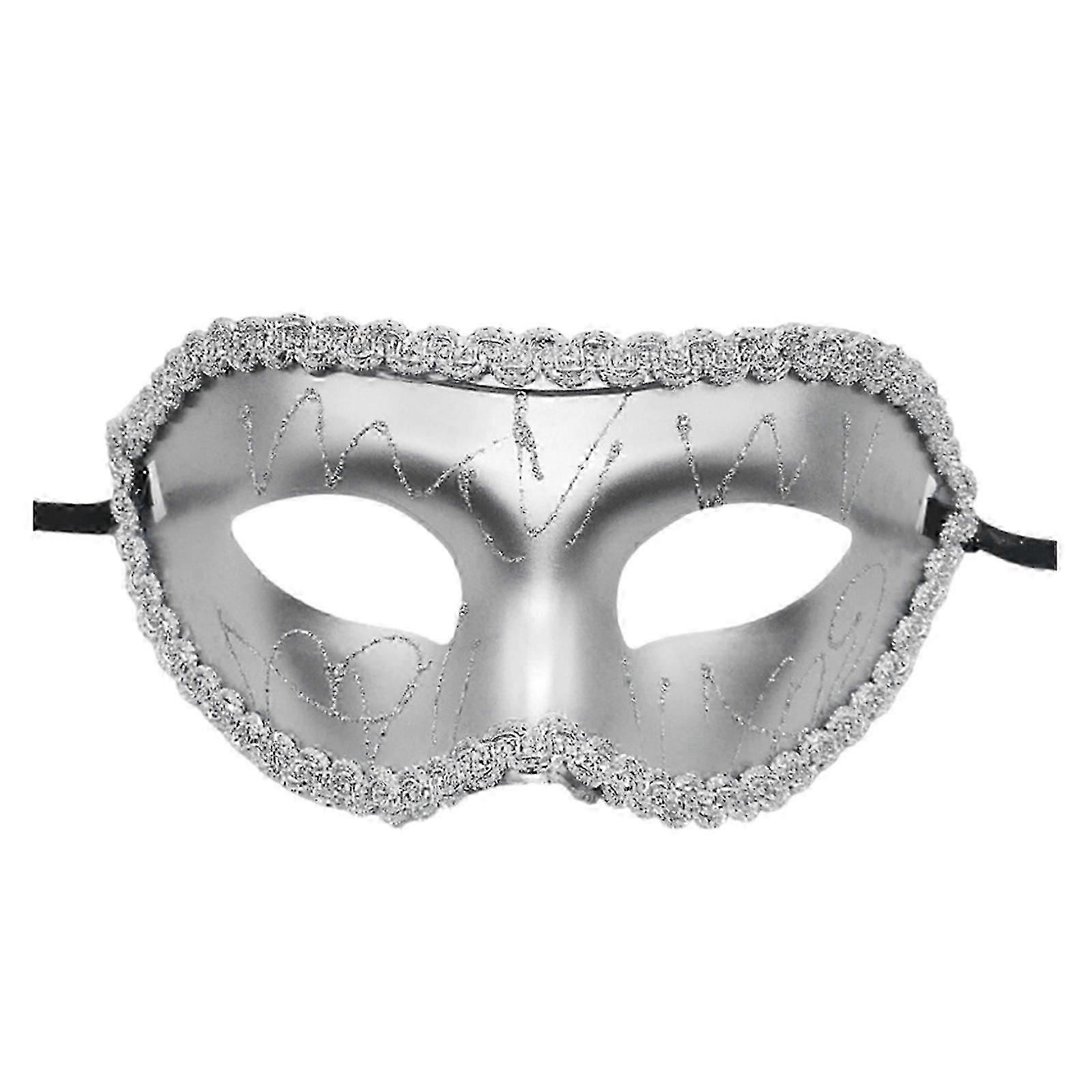 Blue Half Face Masquerade Mask Hand Painted Halloween Cosplay Accessory Compatible Compatible Compatible Compatible Compatible Compatible Compatible C
