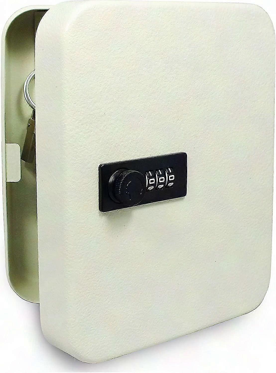 Secure Outdoor Key Box - Wall Mounted Lock Box with Code & 20 Hooks