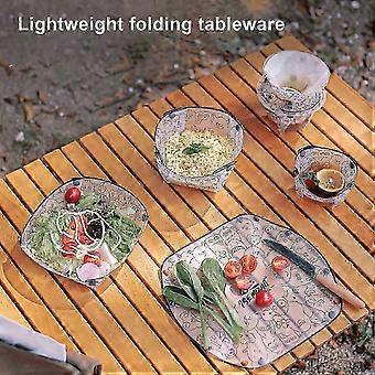 Portable Folding Outdoor Tableware Set 1 Set Bowl Plate Cup Coffee Drip Filter compatible with Hiking