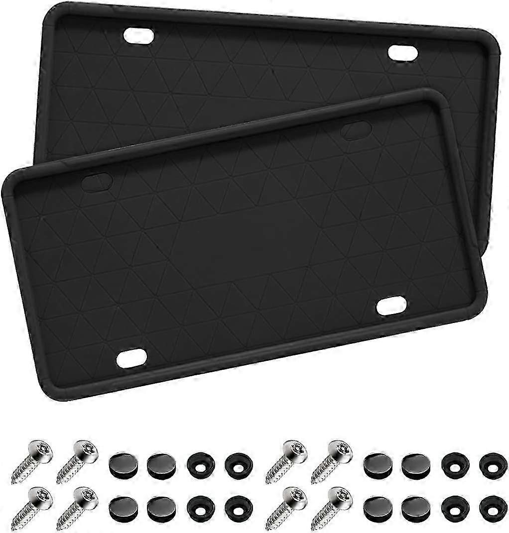Black Silicone License Plate Frames