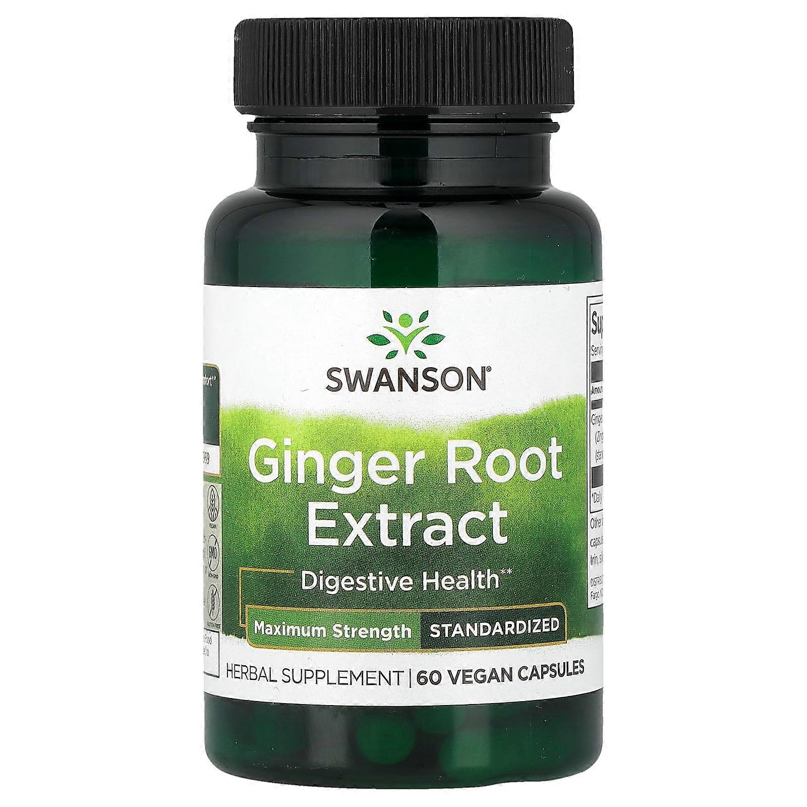 2 x Swanson, Ginger Root Extract, Standardized, 60 Veggie Capsules (200 mg per Capsule)