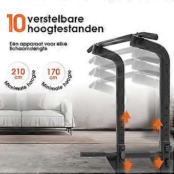 Power Tower Kraftstation – 10 verstellbare Höhen – 150 kg Tragkraft – Schwarz.
