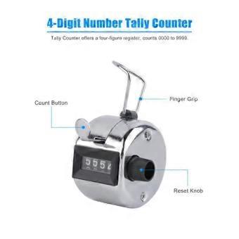 Heavy Duty Metallic 4-Digit Number Clicker Hand Held Tally Counter Counting Recorder-ad