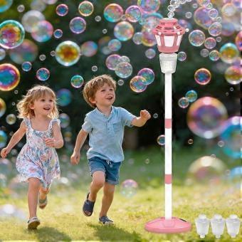 2 pack bubble machine for Kids,Automatic Bubble Blower with Light & Rechargeable Battery,40 Inch Adjustable Height Outdoor Toys_yzae