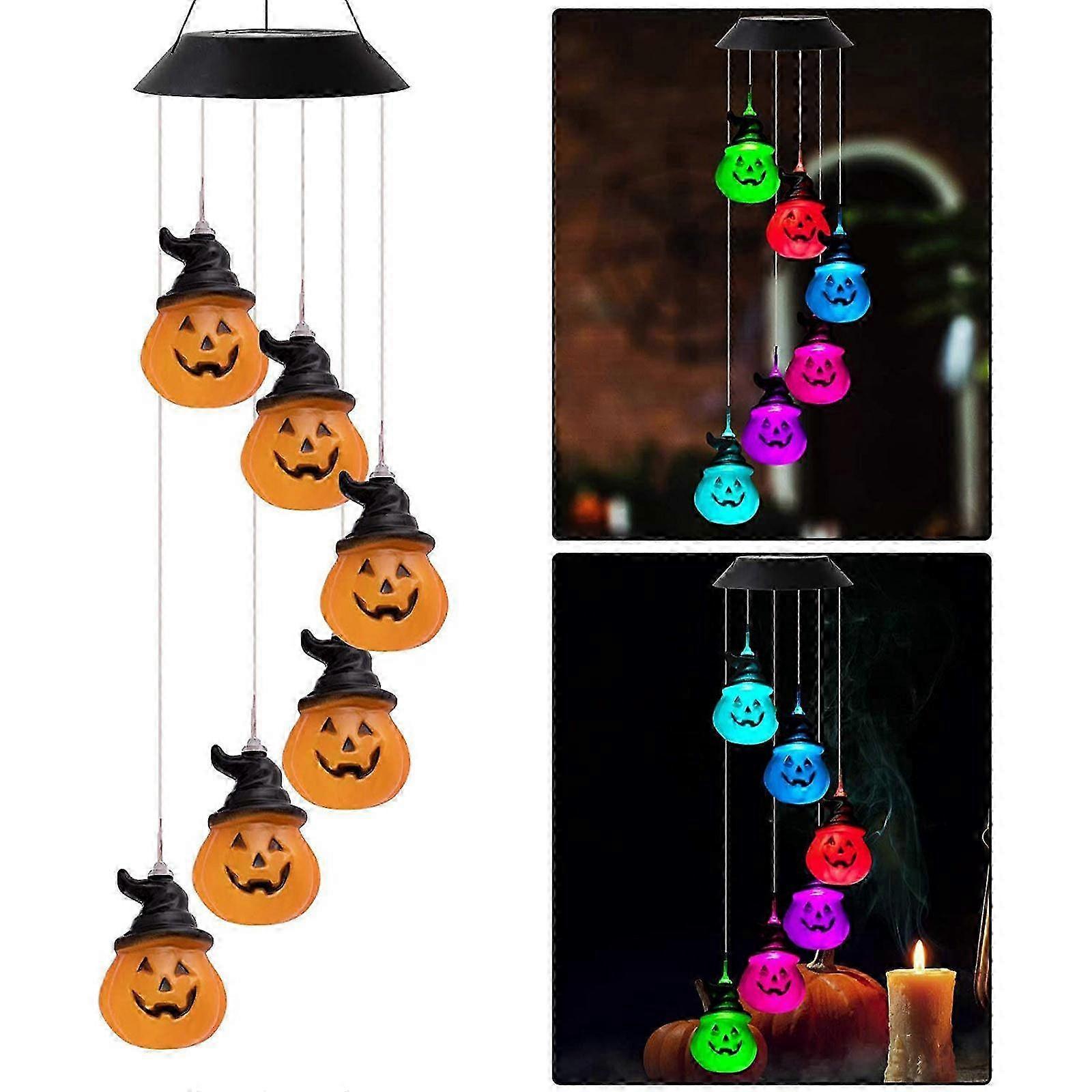 Solar Pumpkin Wind Chime Light