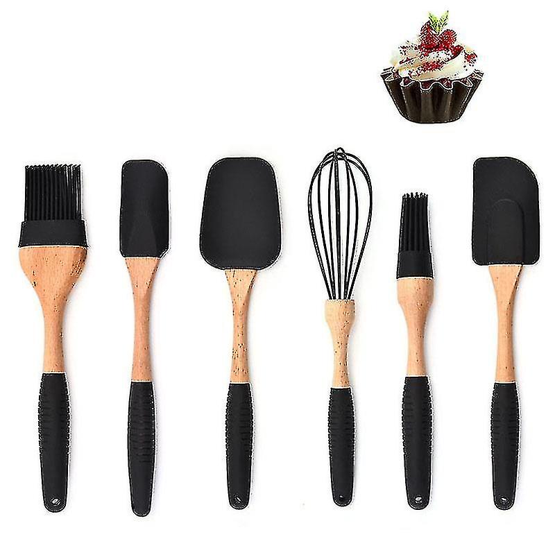 7pcs Silicone Kitchen Utensil Wooden Handle Kitchenware Tools|cooking Tool