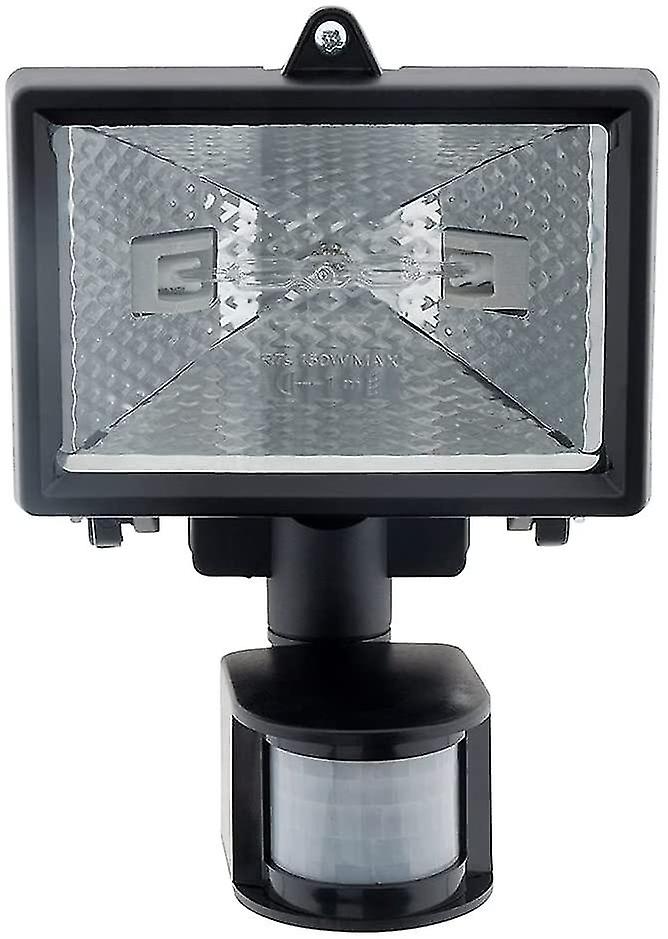 Halogen Floodlight Black With Detector - Ip44 Ce