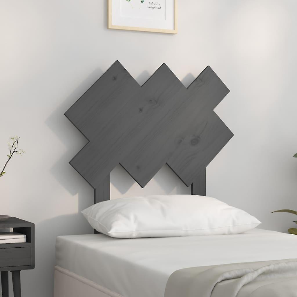 Headboard Grey 72.5x3x81 cm Solid Pine Wood
