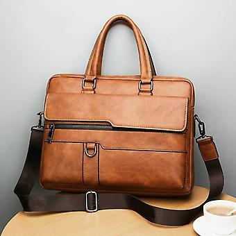 S-ZONE Sac à Bandoulière Homme 15,6 Pouces Toile Vintage Grand Sac Ordinateur Portable