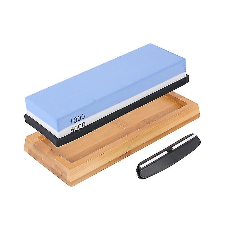 1000/6000 Knife Sharpener Sharpening Stones Silicone Non-slip Base Angle Guide For Kitchen Knives