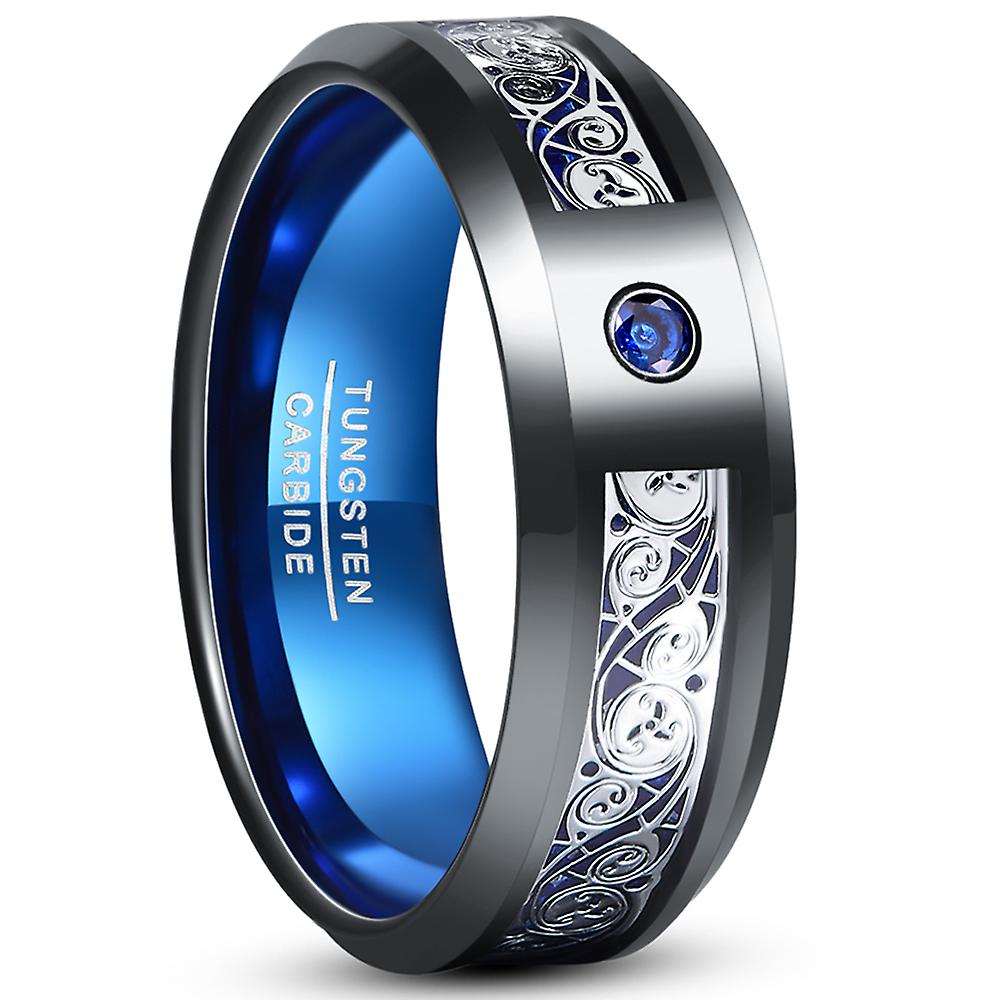 8mm Width Men's Tungsten Carbide Steel Ring