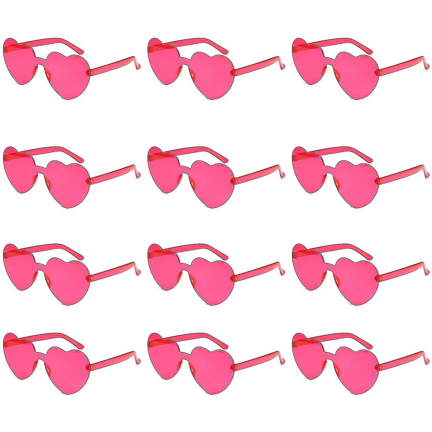 Heytea Heart Shaped Sunglasses Rimless Heart Glasses Clear Colorful Fun Sunglasses For Women"s Bache