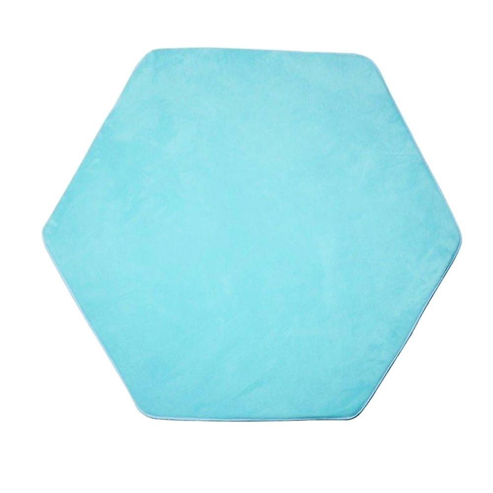 Soft Plush Children's Tent Carpet Rug Cushion Cushion Bedroom - Hexagonal Blue