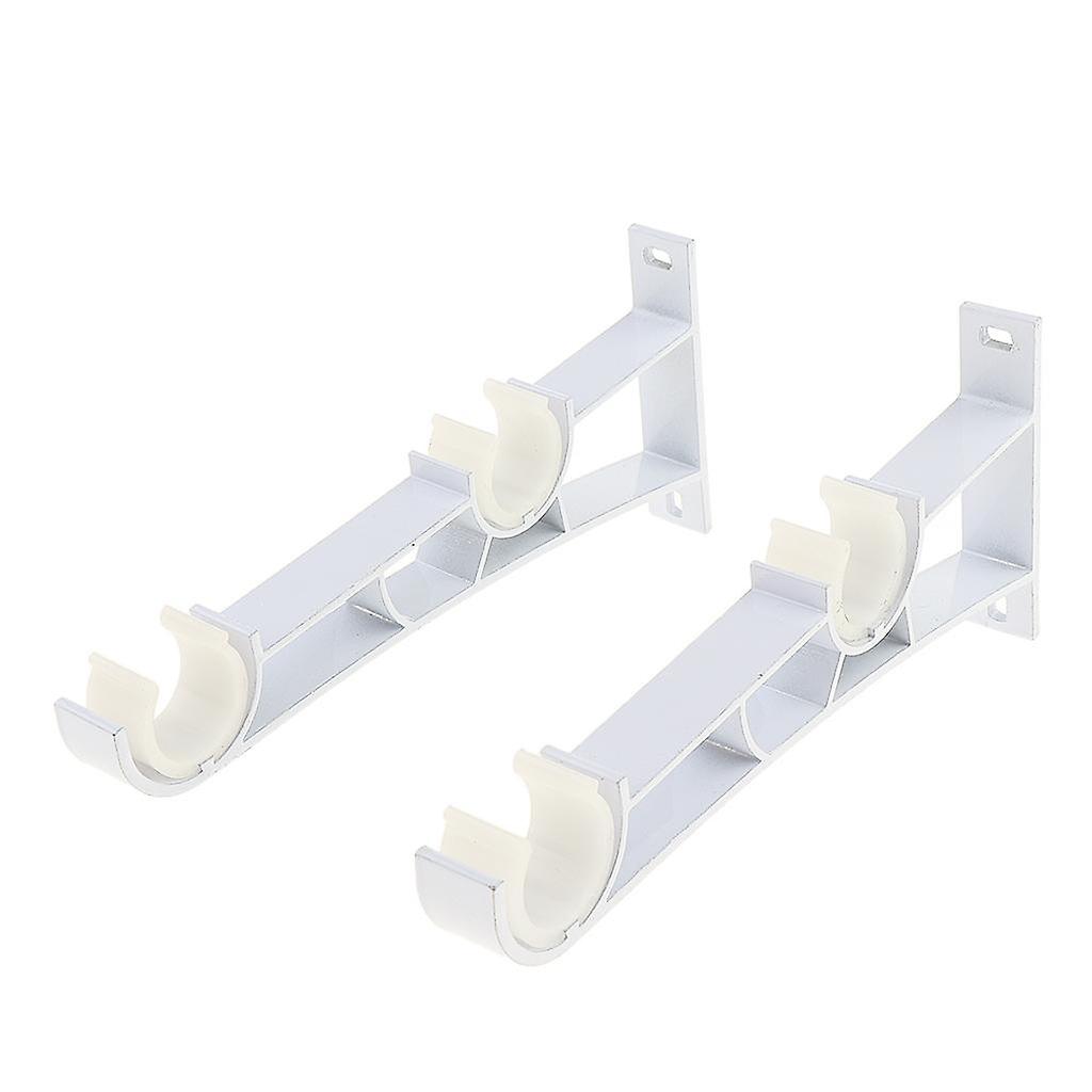 Double Curtain Rod Brackets Window Drapes Rods Holder White