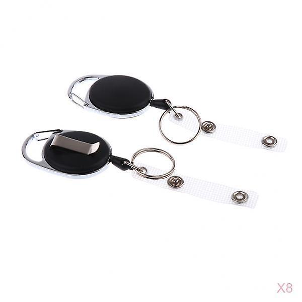 16pcs ID Cards/Key Retractable Clip Keychain Key Ring Pull Reel Key Chain