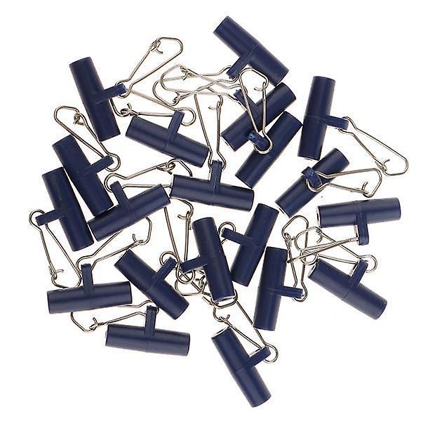 3x20Pcs Fishing Sinker Slides with Hooked Snap Connector for Braid Line S Blue