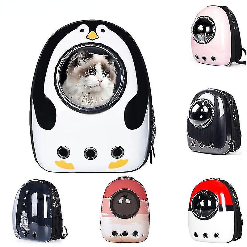 DUqi Pet Cat Backpack Breathable Cat Outdoor Travel Carrier Bag Space Capsule Cage Portable Cat Pack
