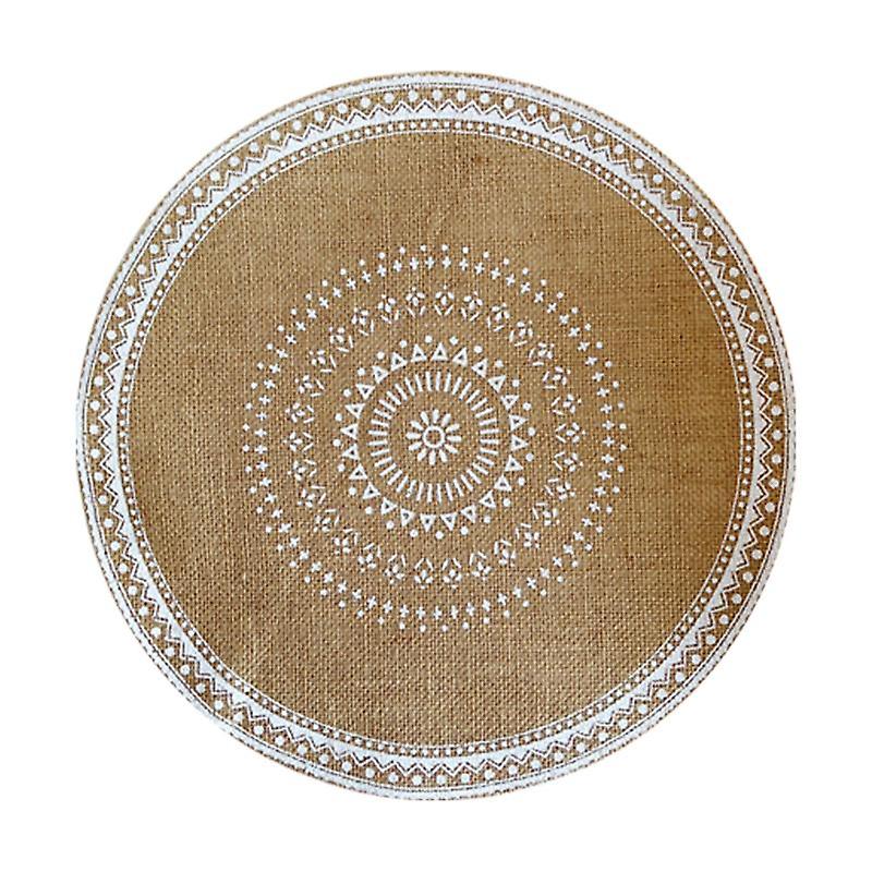Rattan Trivet Mats Heat Insulation Handmade Cotton Flax Dining Table Non-Slip Placemat for Kitchen