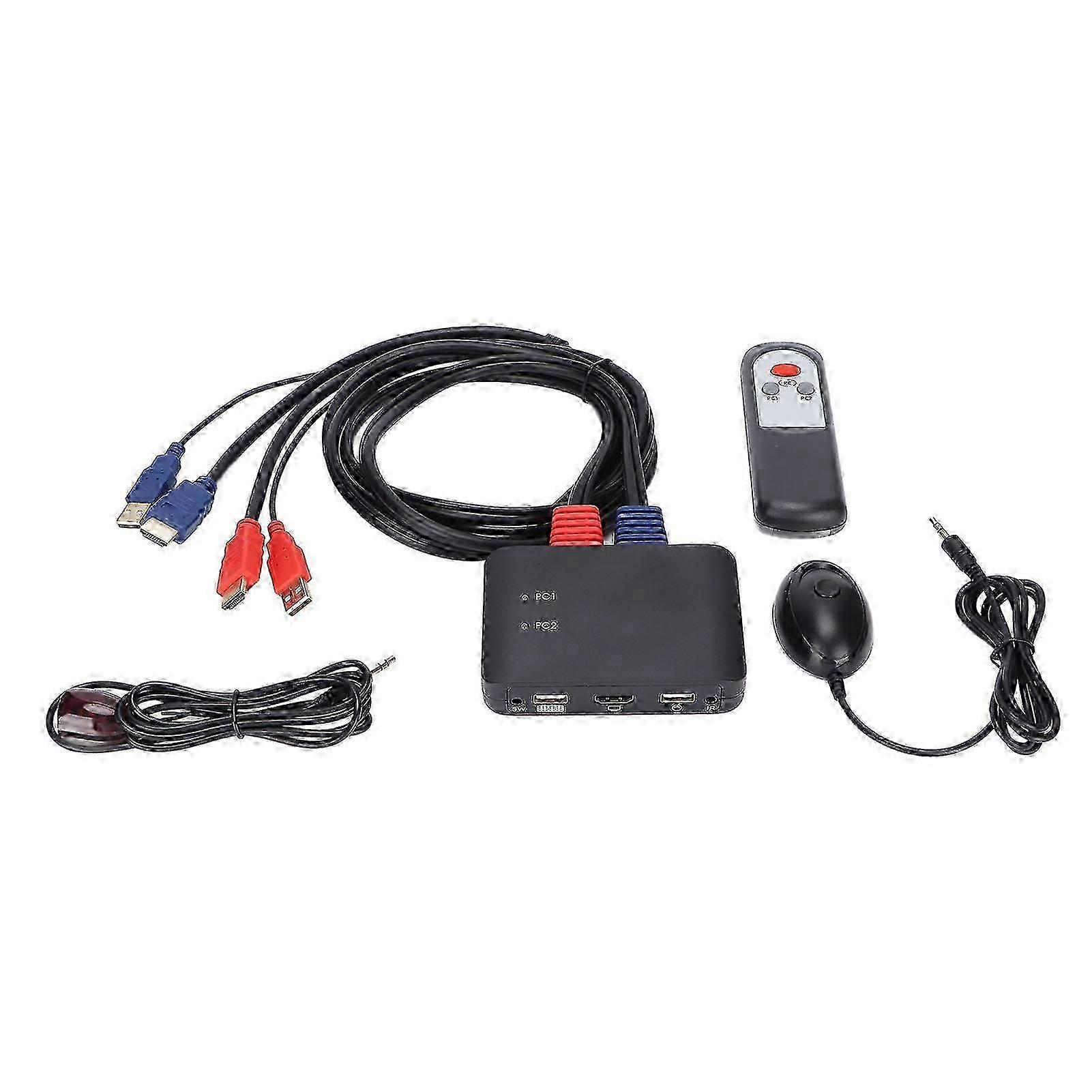 Kvm Switch For Displayport, Ultra Hd 4K Support At 60Hz (4096X2160 And 3840X2160 Resolutions), No External Power Adapter Required, 2 In 1 Out Kvm