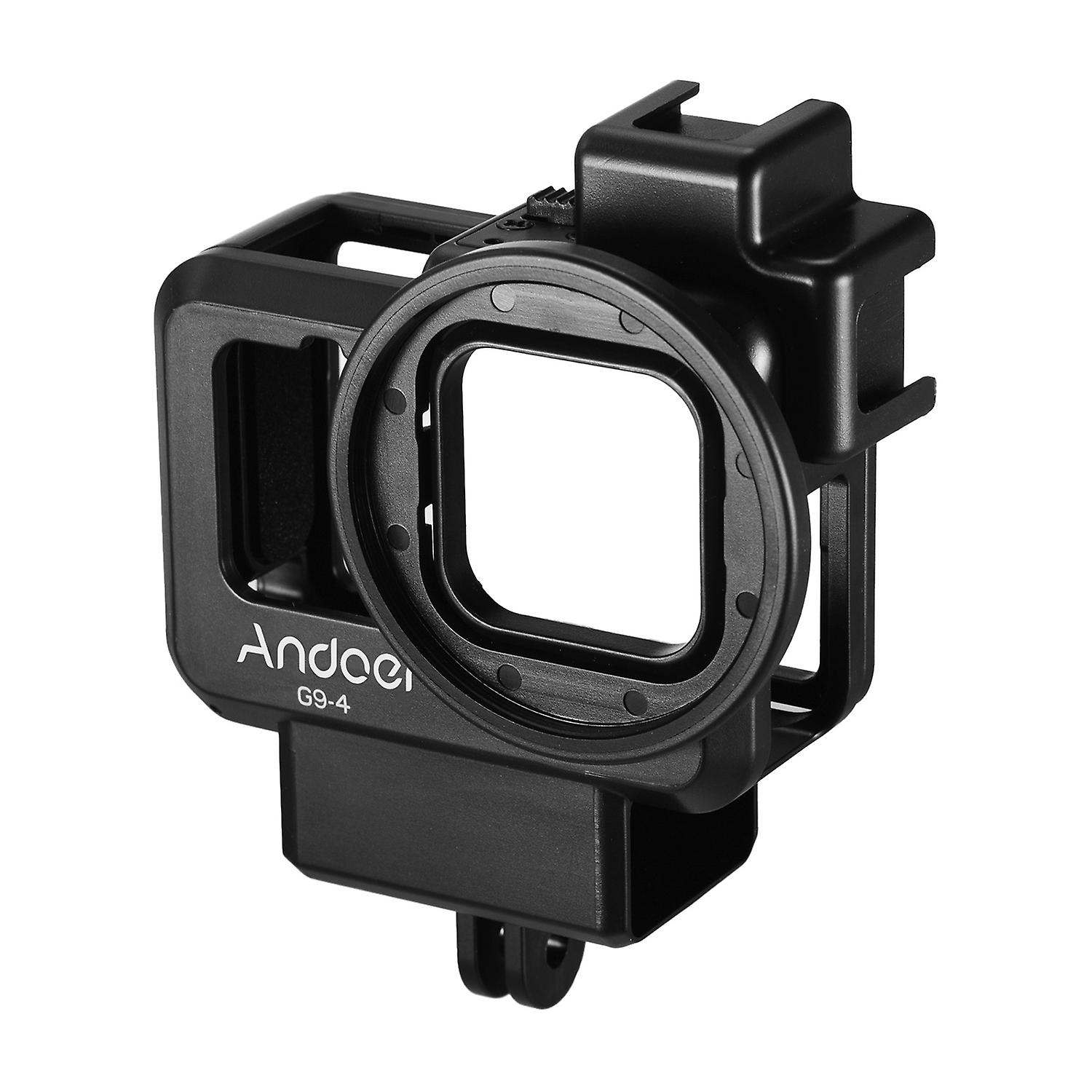 Andoer G9-4 Action Camera Video Cage Plastic Vlog Case Protective Housing with Dual Cold Shoe Mount 